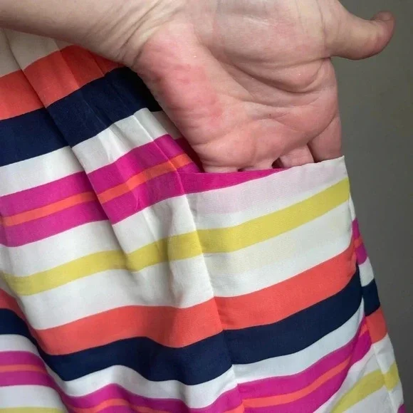 Annabella women’s size small striped skirt with pockets lined polyester nwot - Picture 4 of 10